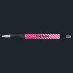 Pink White Stripes Art Custom Name Cute Gift Favou Pen<br><div class="desc">Designed with cool & stylish stripes patterns in ombre pink and white background with text template for custom name. You may change the colours as you wish! Great for gift giving or party favours!</div>