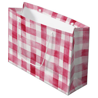Pink White Stripes Birthday Large Gift Bag