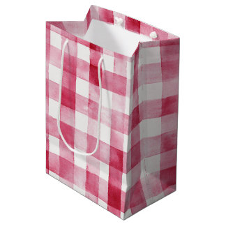 Pink White Stripes Birthday Medium Gift Bag