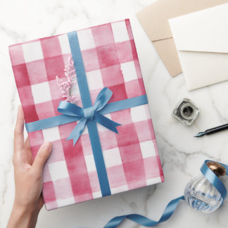 Pink White Stripes Birthday Wrapping Paper