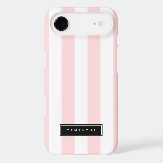 Pink & White Stripes Case-Mate iPhone Case (Back)