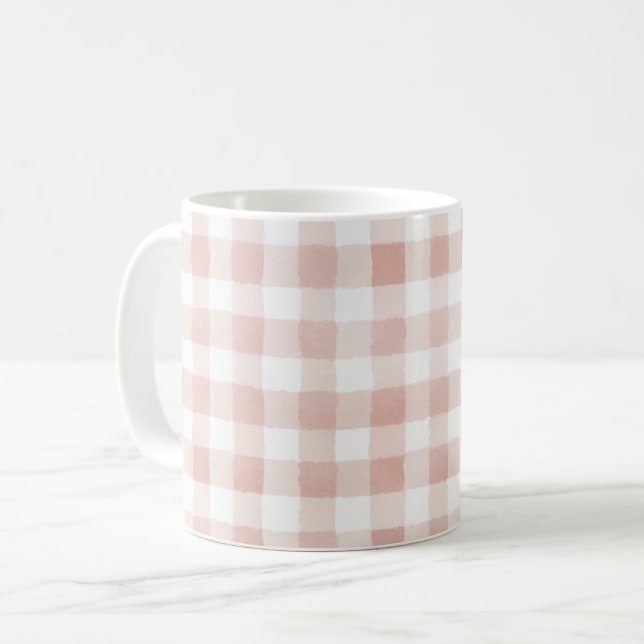 Pink White Stripes Coffee Mug (Front Left)