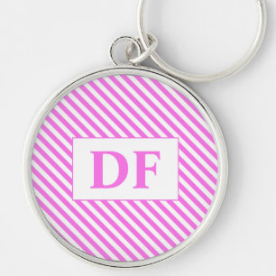 Pink/White Stripes Keychain