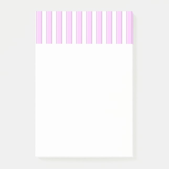 Pink White Stripes Pattern Stickies Post-it Notes (Front)