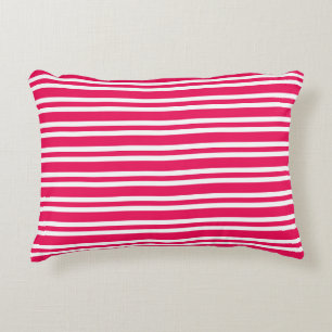 Pink White Stripes Seamless Pattern Accent Pillow