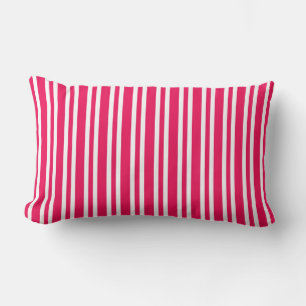 Pink White Stripes Seamless Pattern Lumbar Pillow