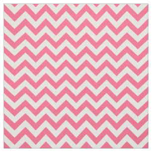 Pink White Trendy Chevron Pattern Fabric