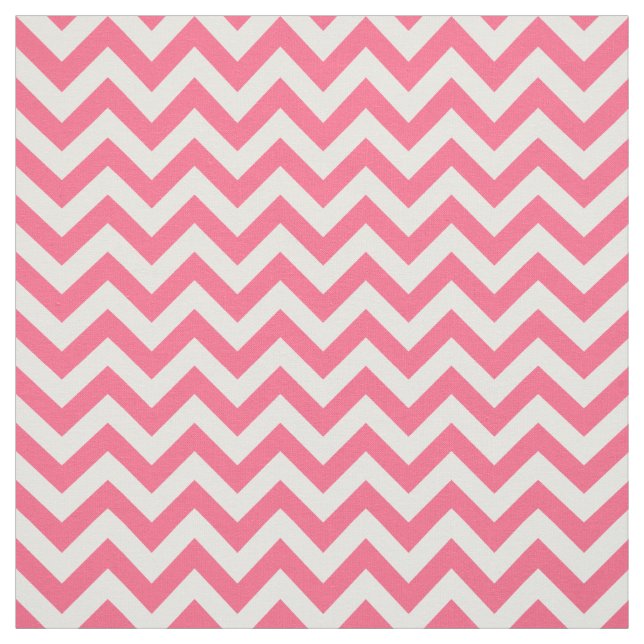 Pink White Trendy Chevron Pattern Fabric (Swatch)