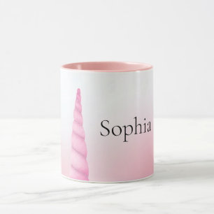 Pink White Unicorn Personalized Mug