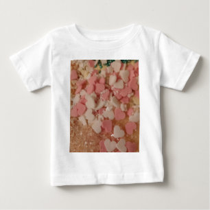 Pink White Valentine Hearts, Cake Decoration, Love Baby T-Shirt