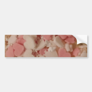 Pink White Valentine Hearts, Cake Decoration, Love Bumper Sticker