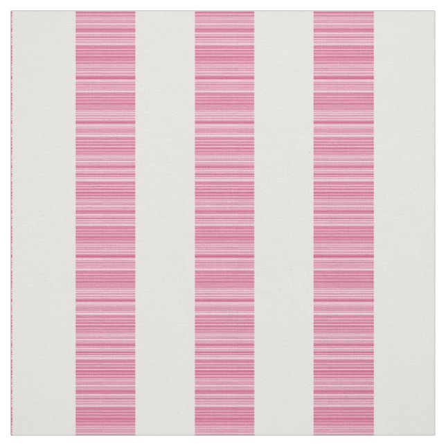Pink White Vertical Modern Stripes Fabric (Swatch)