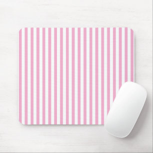Pink White Vertical Stripe Pattern Design Mouse Pad