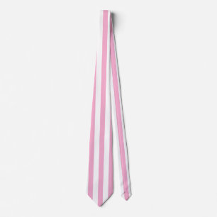 Pink White Vertical Stripe Pattern Design Tie