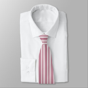 Pink White Vertical Stripes Pattern Tie
