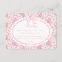 Pink & White Vintage Fancy Floral Baby Registry