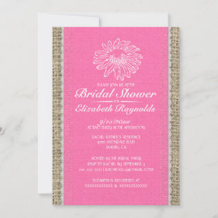 Pink White Vintage Lace Bridal Shower Invitations