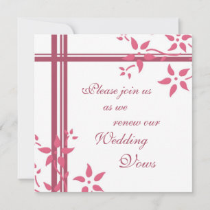 Pink & White Wedding Vow Renewal Invitations