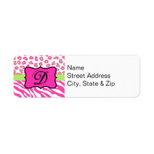 Pink & White Zebra & Cheeta Skin Personalized