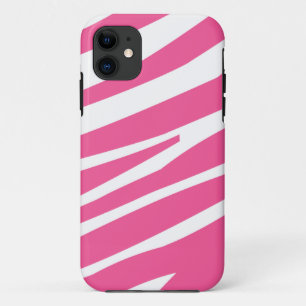 Pink white zebra stripe fun stylish iphone 5 case