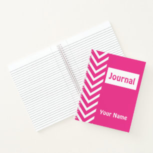 Pink & White Zigzag Chevron Pattern Journal