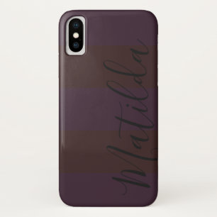 Pink Wide Stripe Personalized Name Case-Mate iPhone Case
