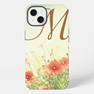 Pink Wild Flowers in Field Monogram IPAD Case