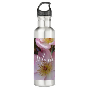 Pink Wild Rose Flower floral Photo Mum Mothers Day 710 Ml Water Bottle
