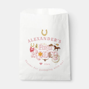Pink Wild West First Rodeo Baby Girl 1st Birthday Favour Bag