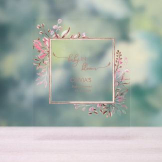 Pink Wildflower Border Baby in Bloom Baby Shower