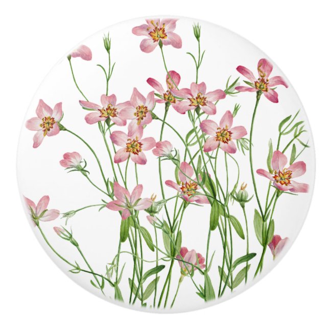 Pink Wildflower Drawer Knob (Front)