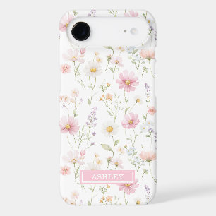 Pink Wildflower Garden Monogrammed