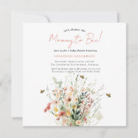Pink Wildflower Mommy To Bee Baby Shower