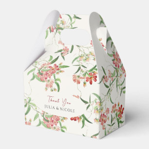 Pink Wildflower Rose Spring Garland Wedding Favor Box