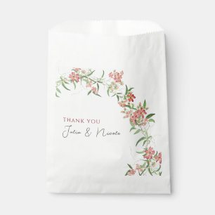Pink Wildflower Rose Spring Garland Wedding Favour Bag
