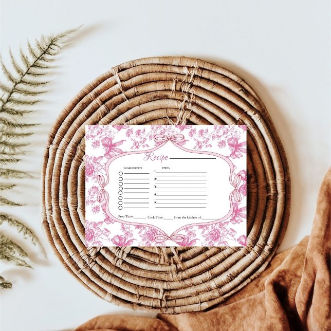 Pink Wildflower Tea  bridal shower recipe request  Enclosure Card (Creator Uploaded)