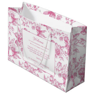 Pink Wildflower Tea Wedding Guest Welcome Bag