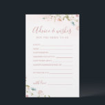Pink Wildflower wedding advice & wishes card<br><div class="desc">These advice & wishes cards are sweet keepsakes for the bride and couple, features elegant delicate watercolor wildflower and stylish modern script, Pastel palettes of soft blush pink, off white, beige, dusty blue, and botanical greenery, simple and romantic. great for rustic country party, modern boho bridal shower, botanical garden wedding...</div>