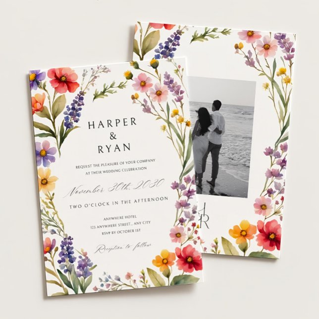 Pink Wildflower Wedding Invitation Suite,Garden We (Creator Uploaded)
