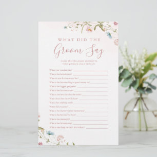 Pink Wildflower what did the groom say game