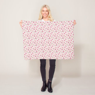 Pink Wildflowers Floral Botanical Blanket