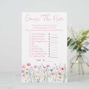 Pink Wildflowers Guess The Price Shower Game