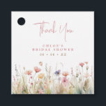 Pink Wildflowers Thank You Bridal Shower Favour Tags<br><div class="desc">Pink Wildflowers Thank You Bridal Shower Favour Tags</div>