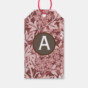 PINK WILLIAM MORRIS GIFT TAGS CUSTOM INITIAL