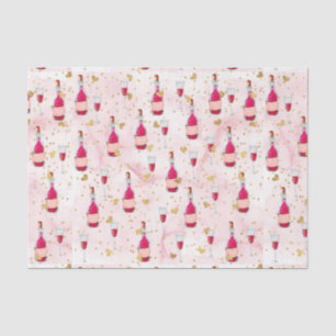 Pink Wine and Hearts (Design 12 Pink Series) Tissue Paper