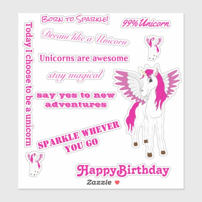 Pink Wing Flying Unicorn (Sheet)