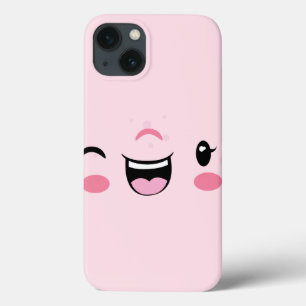Pink Winking Kawaii Face iPad Mini Case
