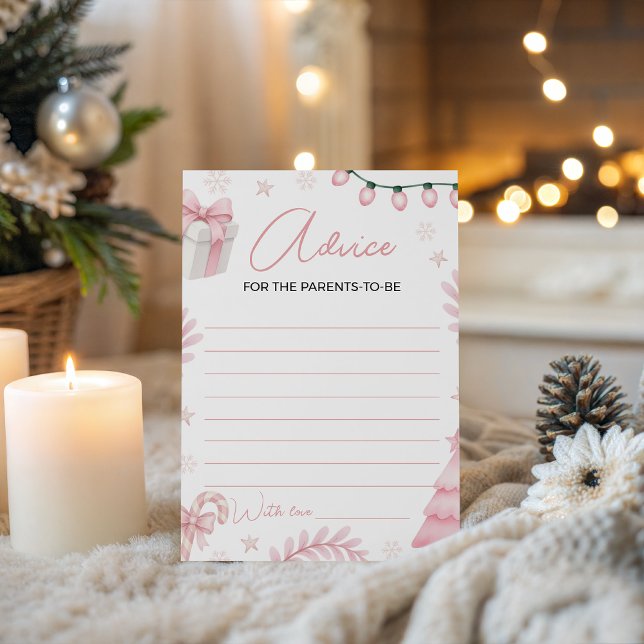 Pink Winter Baby Advice Card (Creator Uploaded)