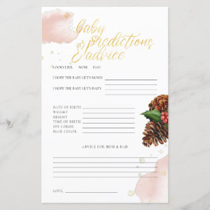 Pink Winter Baby Shower Baby Predictions & Advice