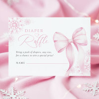 Pink Winter Baby Shower Diaper Raffle